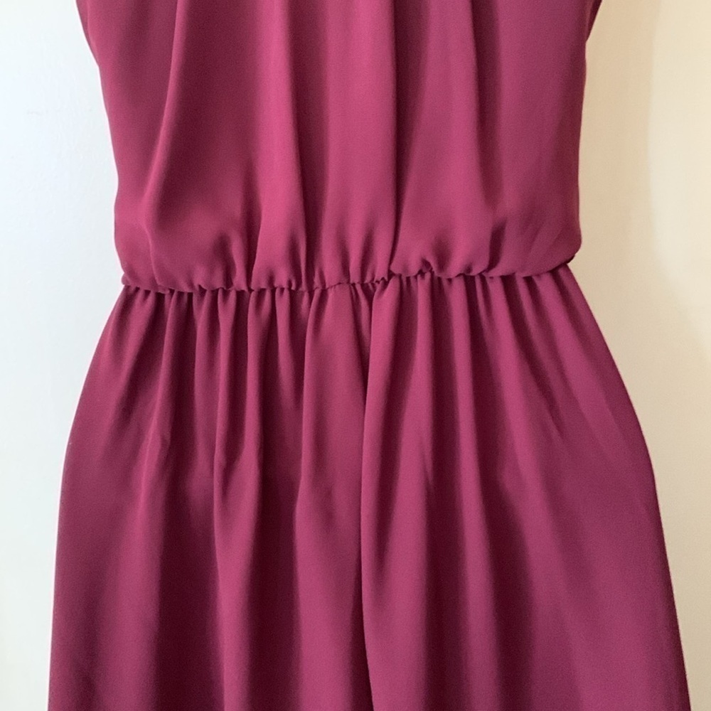 Lush cranberry pleated party dress size S - Picture 6 of 11